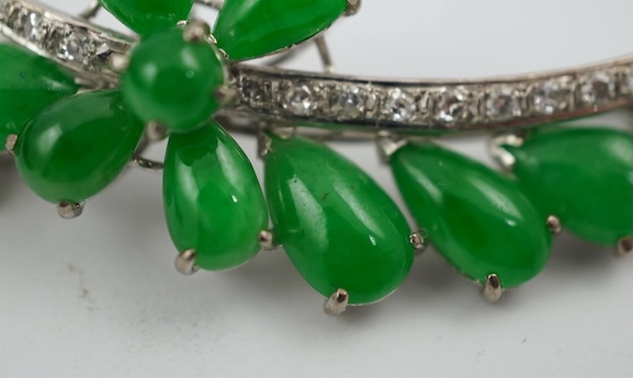A jadeite and diamond demi-parure, 1960s